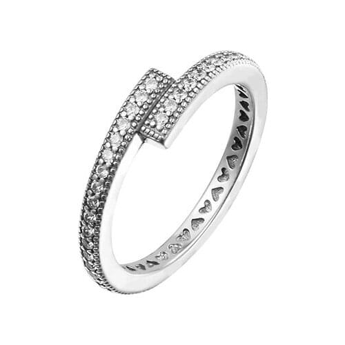 Sparkling Overlapping Ring Wedding Ring Sterling Silver Jewelry Making For Woman Fashion Female Rings For Party Proposal Ring