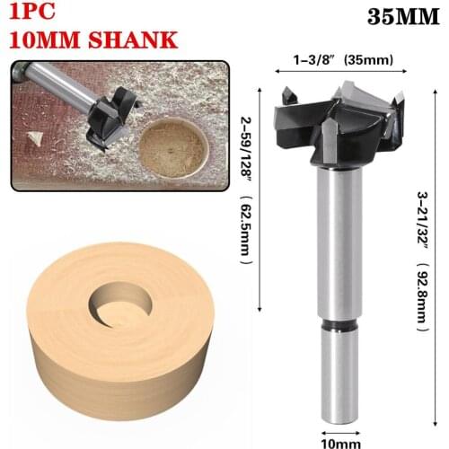 1Pc 10mm Shank Hole Saw Cutter 3 Teeth Forstner Tips Hinge Boring Drill Bits Woodworking Tools