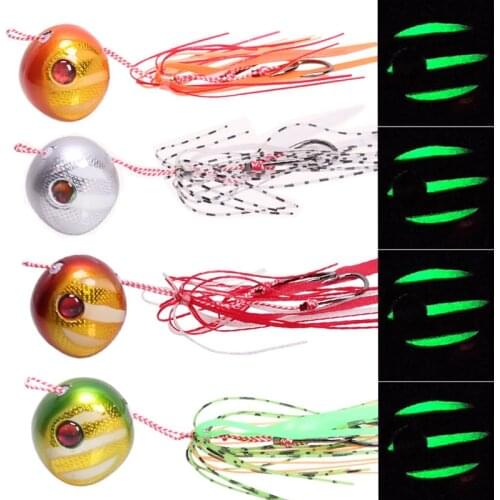40g/60g/80g/100g Tenya Glow Lumious Kabura Pesca Slider Snapper/Sea Bream Jig Head With Skirt Jigging Lure