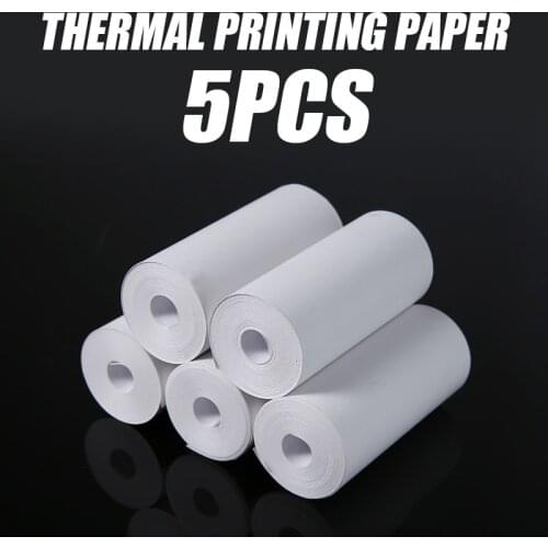 5 Rolls Printing Thermal Papers Self Adhesive Label Printable Sticker Paper for Pocket Printer Photo Paper 57mm x 30mm