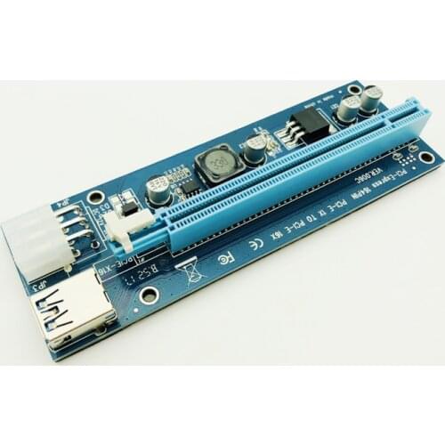 50pcs VER006C Molex 6 pin PCIE PCI-E Express 1X to 16X Riser Card Extender 60cm USB 3.0 Cable for Mining Bitcoin Miner Antminer