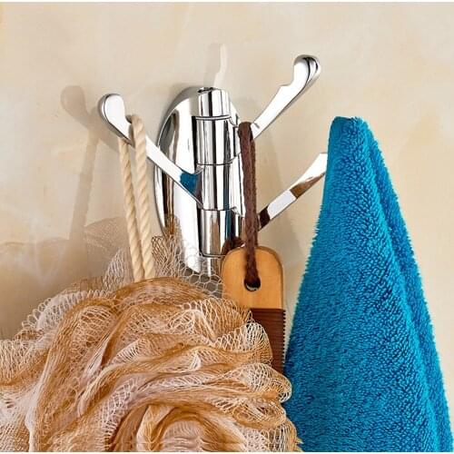 180 Degree Rotation Bathroom Kitchen Adjustable 3 Hooks Bath Towel Coat Hat Hanger Cloth Hangers Bag Key Hanging Hook