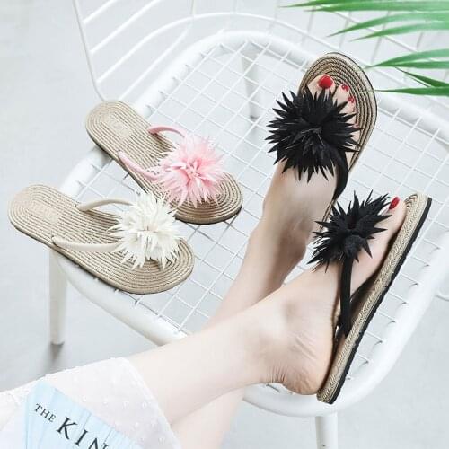 2021 New Summer Women Flip Flops Flat Slippers High Quality Beach Sandals Non-slip Zapatos Hombre Casual Shoes Slippers Flower