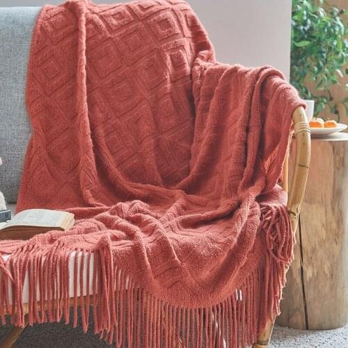 Winter Solid Color Thickened Sofa Blanket Breathable Chair Bed Sleeping Rug Super Soft Bedspread Tapestry Bedding Decor