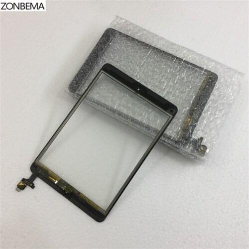ZONBEMA 10pcs/lot New Digitizer Touch Screen with IC Connector & HOME FLEX Assembly for iPad mini 1 mnini 2 mini 3