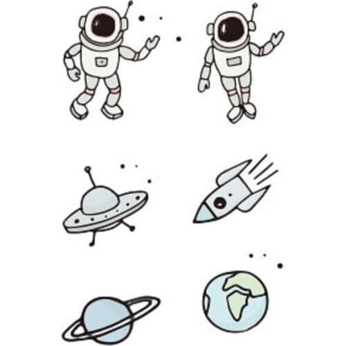 120MM×60MM Space Planet Astronaut Star Art Campus Wind Waterproof Small Tattoo Sticker New Girl