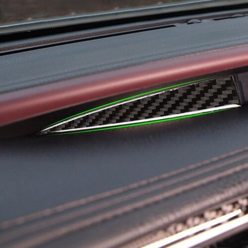 2pcs Car Carbon Fiber Center Control Small Display Panel Strips Cover Sticker Trim For Toyota Highlander 2015 2016 2017 2018