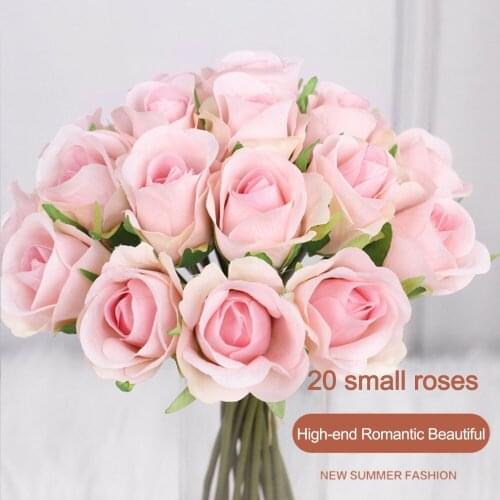 20heads/bunch Rose Peony Hand Flowers Artificial Wedding Decoration Room Table Decor Bridal Flores Artificiales Silk Flower