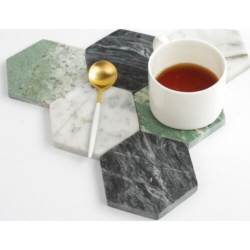 3pc Marble Pattern Ceramic Drink Coaster Coffee Cup Mat Tea Pad Dining Hard Table Placemats Table Decoration Accessories