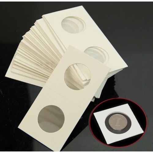 50pcs/pack 20.5mm 25mm Coin Holders Storage Clip case paper bags Flip 2x2 Flips Paper Boards Coin Collection Home Decor SN1972