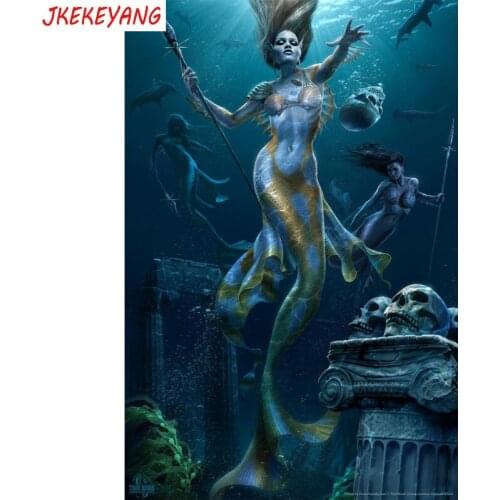 5D DIY square/round Diamond painting Mermaid Cross Stitch Diamond Embroidery Pattern Rhinestone home decor J1260