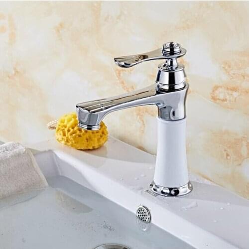 Free Shipping Luxury Chrome Creative Design Bathroom Basin Sink Faucet Deck Mounted Hot and Cold Water Mixer Taps