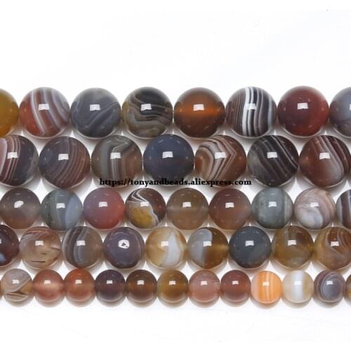 Natural Stone Botswana Sardonyx Agates Round Loose Beads 6 8 10 12MM 15" Strand Pick Size For Jewelry DIY