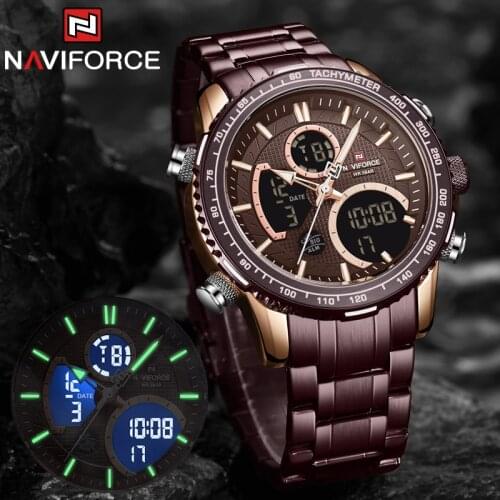 NAVIFORCE Men Brand Watches Quartz Stainless Steel Luxury Casual Clock Unique Gift Calendar Military Luminous Relogio Masculino