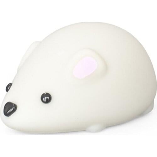 Mouse Night Light for Kids, Rechargeable LED Bedside Lamp for Child, Silicone Nursery Lamp Eye Caring, Adjustable Brightness