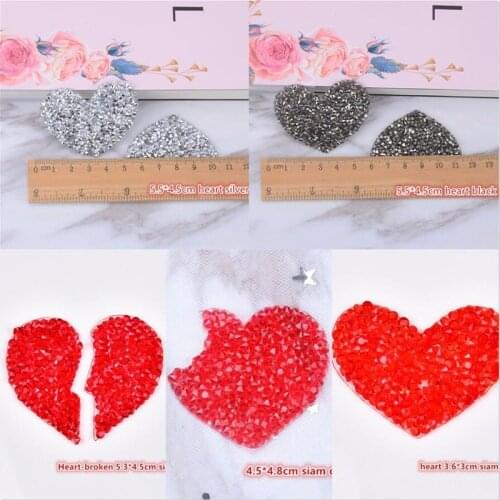 2pcs Smiley design hotfix rhinestones heat transfer design pearl iron on DIY motifs patches applique for kids garment bag shoe