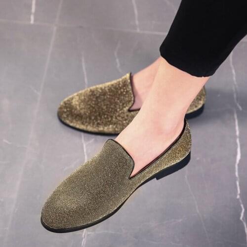 Chaussure home designer luxury flash casual shoes British silver gold business wedding party mens shoes zapatos hombre zapatos