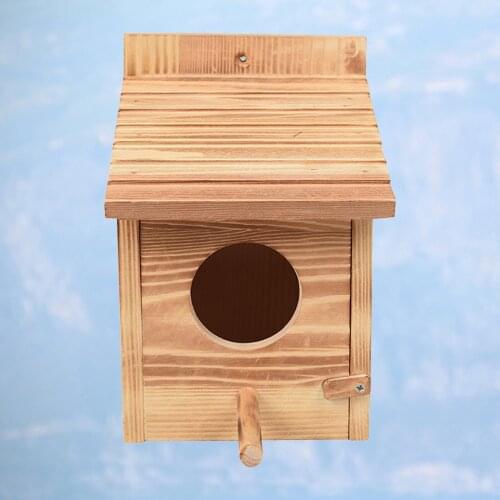 Nest House Bird House Bird Box Handmade Wooden Box Cage Outdoor Birdhouse Garden Yard Hanging Pet Products Crafts