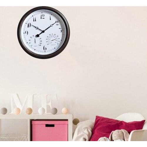 Delicate Easy to Read Temperature Display Wall Hanging Clock for Garden