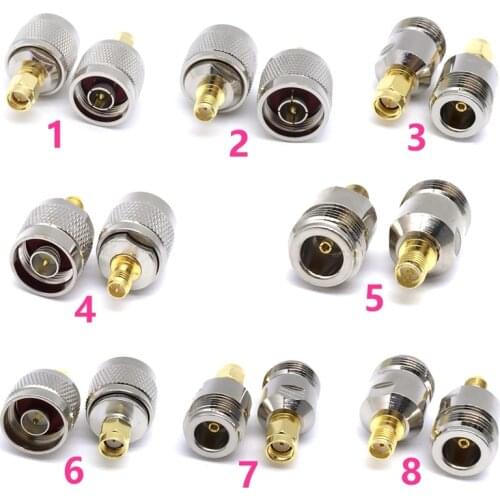 JX 2pcs RF Adapter N Plug Male Nickel Plating To SMA Female Gold Plating Jack RF Connector Straight