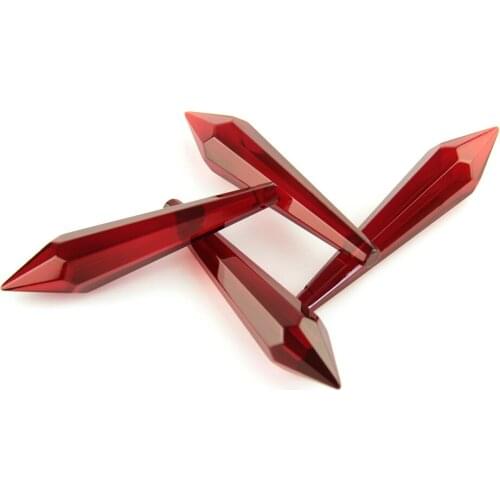 38MM/63MM/76MM Red K9 Crystal Chandelier Pendants Prisms Cut&Faceted Glass U-Icicle Drops For Cake Topper Decoration