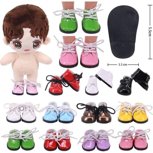 5CM Shoes For 14.5 Inch Dolls Handmade Multicolor Leather Shoes Fits Wellie Wishers&Nancy&EXO Dolls,Our Generation,Girl`s Toys