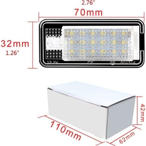 2pcs 18 LED 6500K License Number Plate Light Lamp For A3 S3 A4 S4 A6 C6 A8 S8 Q7