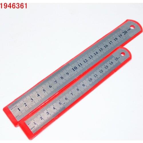 New 15/20cm Stainless Steel Metal Straight Ruler Ruler Tool Precision Double Sided Measuring Tool School factory work stationery