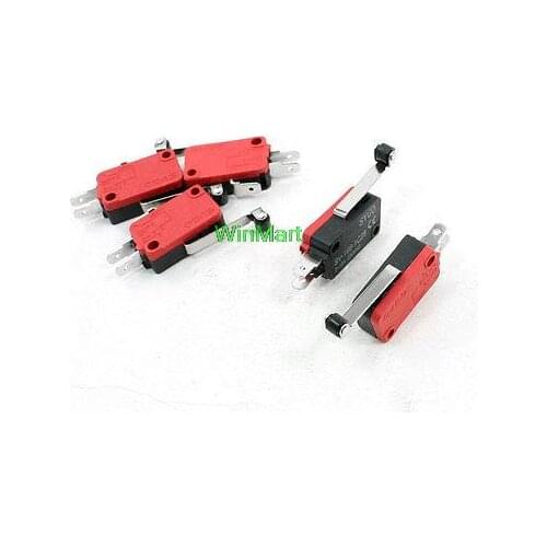 5 x Miniature Micro Limit Switch Long Hinge Roller Lever Arm Snap Action LOT NEW
