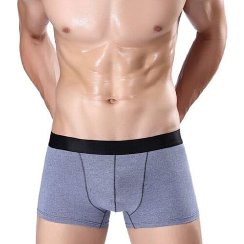 Fashion Colored Pure Cotton Convex Functional Flat Angle Underwear High End Sport Boxer Men 3pcs/lot