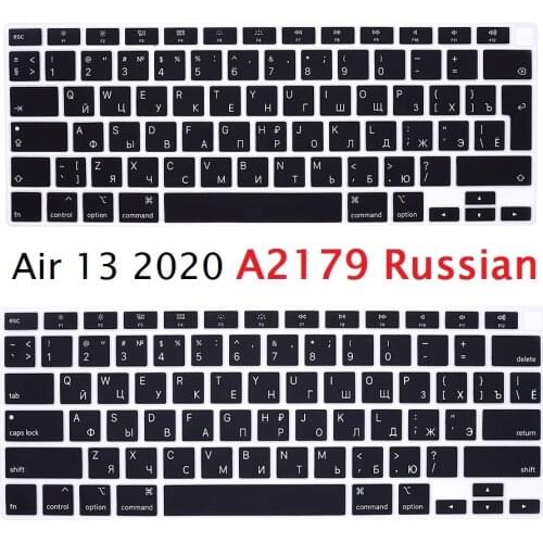 Soft for Macbook Air 13 2020 touch ID A2179 Russian EU US Keyboard Cover Silicon For Macbook Air 13 2020 Russian Keyboard Skin