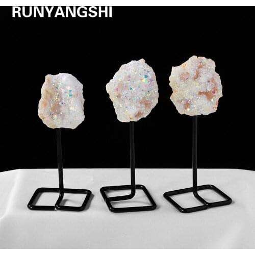 Natural Clear Quartz Crystal Mineral white Crystal Cave Lovely Rainbow Angel Aura specimen energy heals Stone ornaments