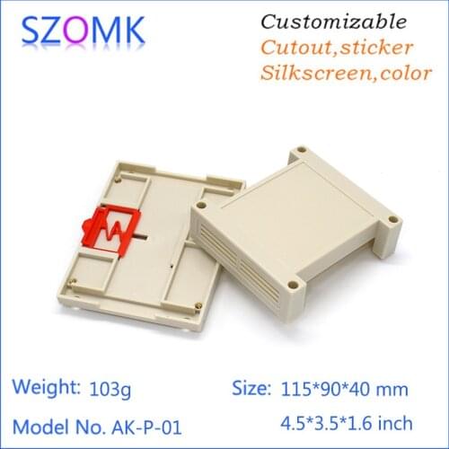 One piece Black color plastic box for electronic project din rail enclosure ak-p-01 din rail connectors 115*90*40mm