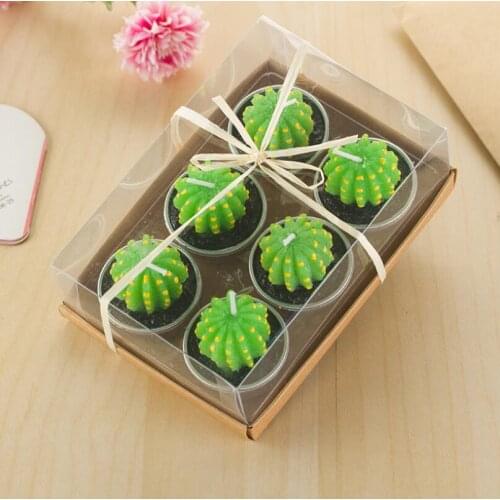 Wedding Guest Favor Party Valentines Gifts Home Decoration Creative Cactus Candle LX2095