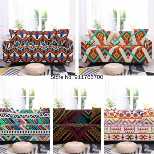 Polyester Elastic Slipcover Living Room Ethnic Tribe Sofa CoverAnti-dirty Pet Stretch Couch Cover Protector L Shape Sofa Towel