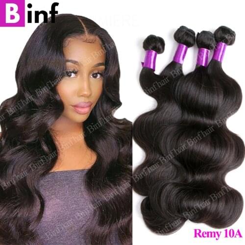 Body Wave Bundles Brazilian Remy Hair 100%Human Hair Bundles Can Be Dyed Hair Extensions Wholesale Price For Women Natural Black