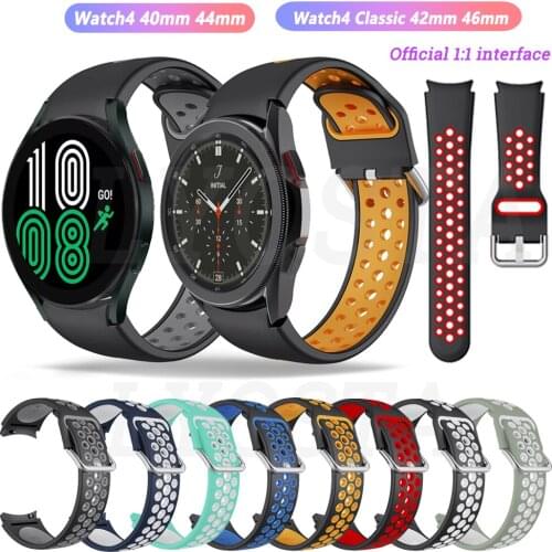 Official Strap For Samsung Galaxy Watch 4 classic 46mm 42mm Smartwatch Silicone Ridge Sport Bracelet Galaxy Watch4 44mm 40mm NEW
