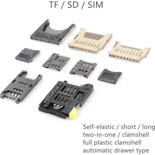 SD MINI TF SIM MICRO card holder card slot Large Small Long Short Pop-up Clamshell