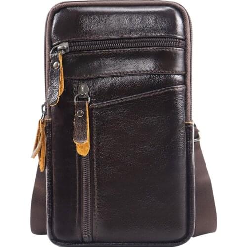 High Quality Leather Mobile Phone Bag Coin Purse Portable Waist Packs Holder Fanny Pack Multifunctional Universally purses