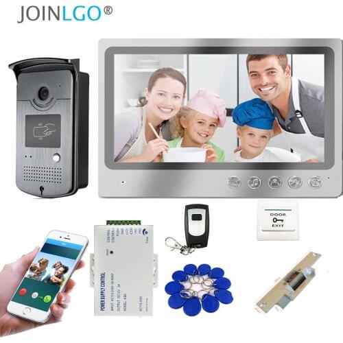 WIFI IP 9" Screen Video Intercom Door Phone Record System Phone Remote View Unlock RFID Unlock Door Camera Electric Strike Lock