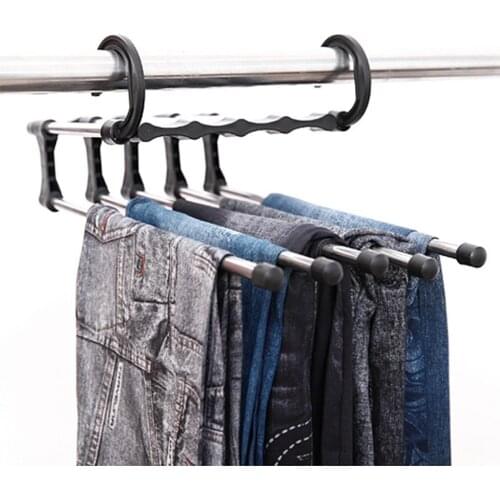 Magic Clothes Hanger Organizer Adjustable Stainless Steel Pipes Hangers For Clothes Space Saveing Wardrobe Ties Scarf Pants Rack