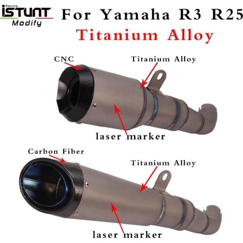 Motorcycle Exhaust Modified Titanium Alloy Middle Connect Mid Link Pipe Muffler Escape moto For Yamaha R3 R25 Slip On Exhaust