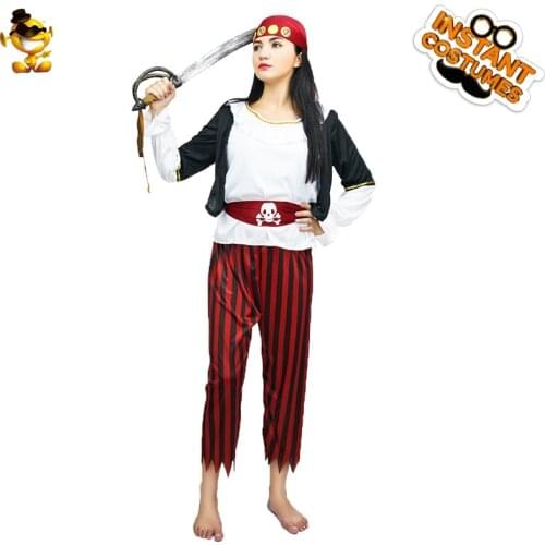 Adult Pirate Party Cosplay Costume Halloween Women Roleplay Cool Buccaneer Suit Outfits Christmas Female Fancy Dress Clothing