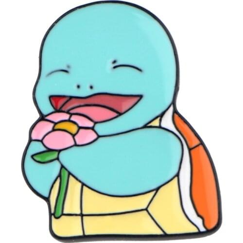 YQ021 Cute Game Figure Enamel Pin Cartoon Animal Turtle Brooch Bag Tops Badge Medal Flowers Lapel Pin Jewelry Kids Unique Gift