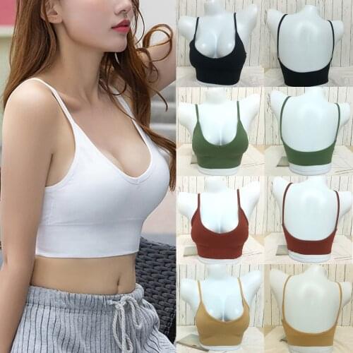 Women Sexy Crop Tops Bra Tube Summer Female Lingerie Sleeveless Seamless Sports Bra Crop Camis Top Tees Bandeau Top Basic Tank