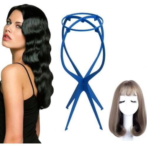 1PC Hard Plastic Stable Wig Display Stand Colorful Folding Durable Wig Stand Hair Hat Cap Holder Stand Display Tool Hair Tool