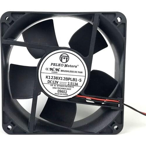 12038 12V 2.513A 12cm 120mmX120mmX38mm Dual Ball Bearing High Speed Air Flow Cooling Fan K1238X12BPLB2-5 K1238X12BPLB1-5