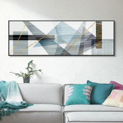 Abstract Yellow And Cyan-blue Blocks Canvas Painting Fashion Poster Print Strange Thing Wall Art For Living Room Home Decor