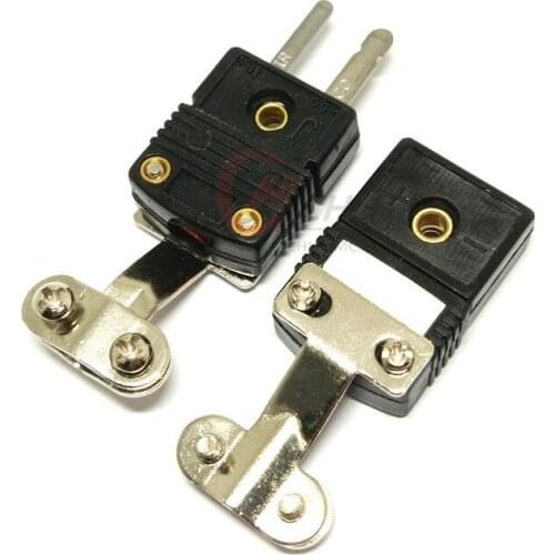 Easy Installation Safely Usage Black Color J Type Mini Thermocouple Connector Plug With Clamp