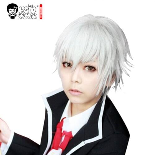 HSIU NEW High quality silver white Isana Yashiro K anime K-Project Cosplay Wig Costume Play Wigs Halloween Costumes Hair